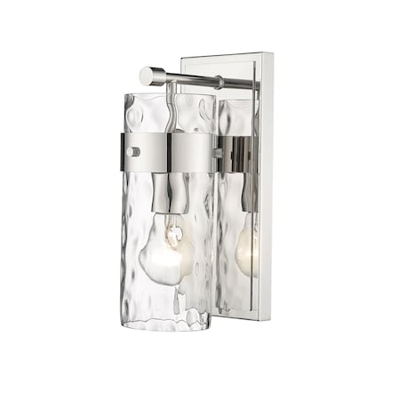 Z-Lite Fontaine 1 Light Vanity, Polished Nickel & Clear 3035-1V-PN